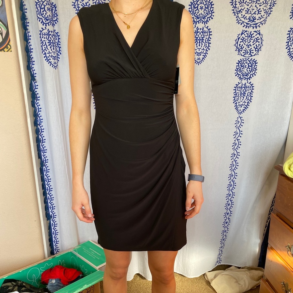 Ralph Lauren Midi Little Black Cocktail Dress